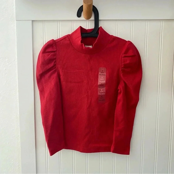 Baby Gap Mock Turtle Neck Red Long-sleeve Ribbed Top 4Y NWT - Picture 1 of 4